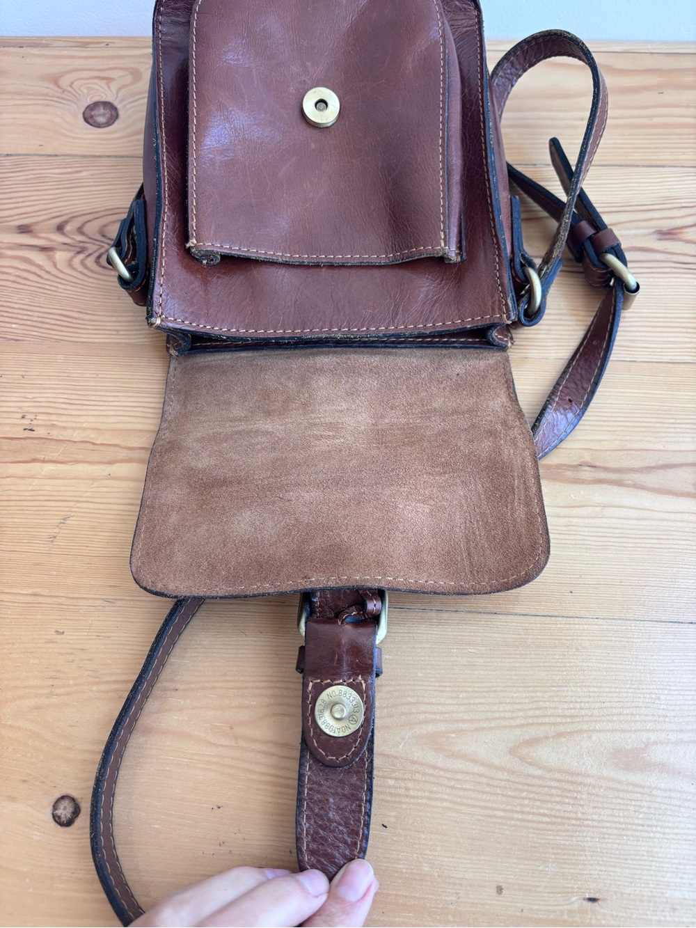 PATRICIA NASH CASCINA CROSSBODY BAG with Buckle LEATHER Cognac - Picture 11 of 15
